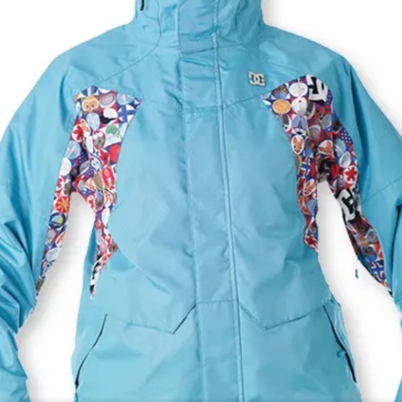 DC Fuse Women’s Graphic Print 2011 Snowboarder Jacket Size Small Teal Black - Picture 2 of 13